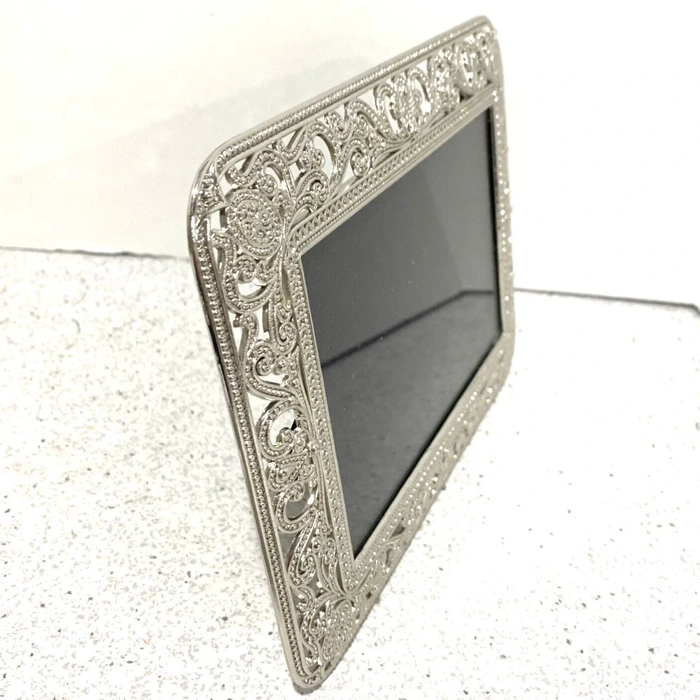 Sheffield Home Photo Frame 4 X 6 Ornate Silver Toned Textured Filigree Pattern